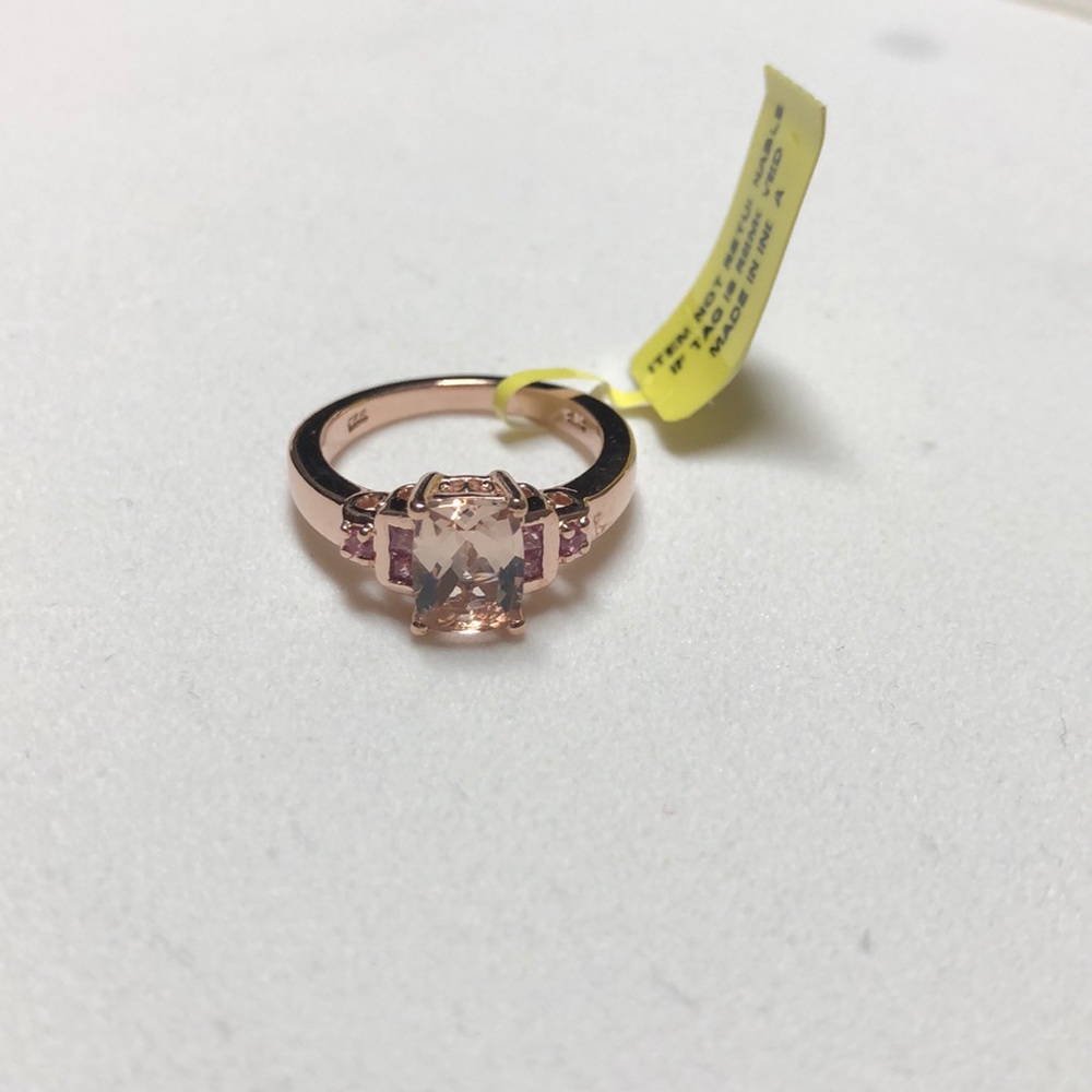 Marropino Morganite Rose Gold over sterling ring